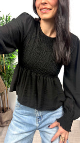 Blusa Volantes Negro